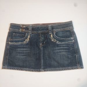 Von Dutch Women's Original Vintage Denim Medium Wash Mini Skirt, Small